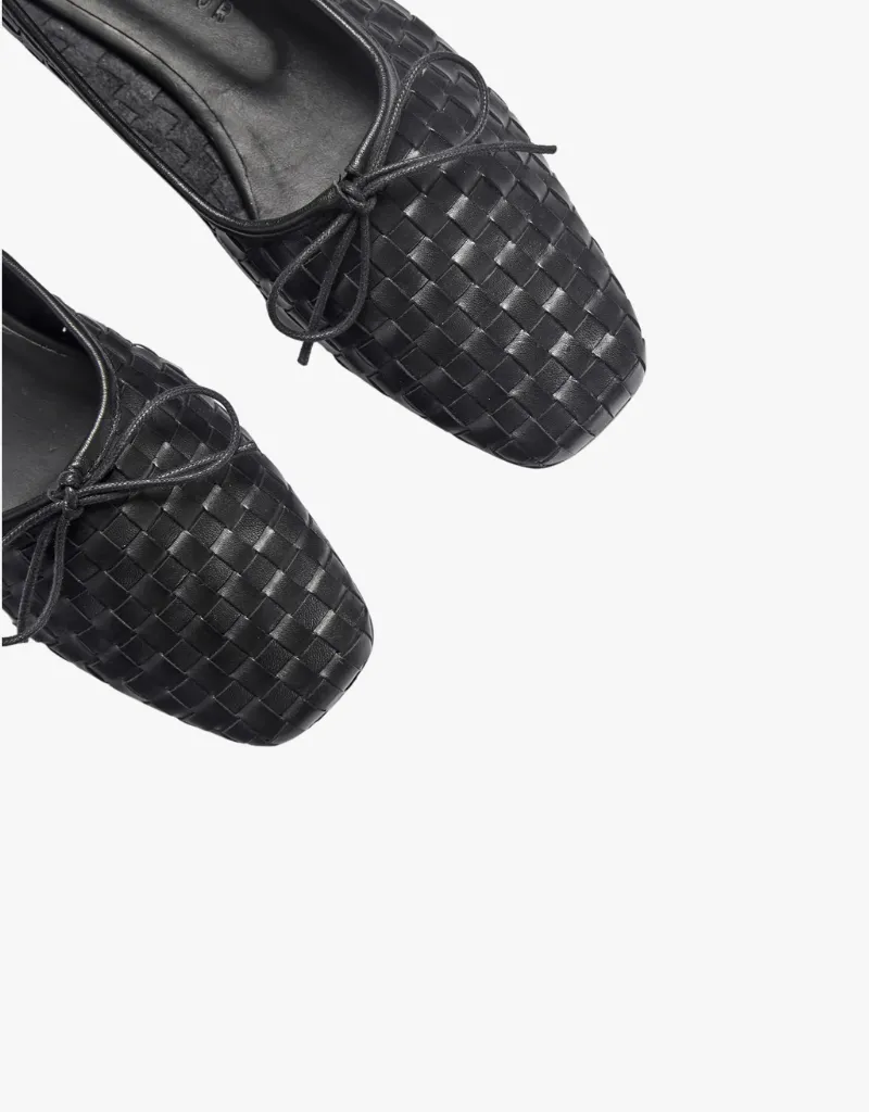 Freda Salvador Jada Square Toe Ballet Flats in Black