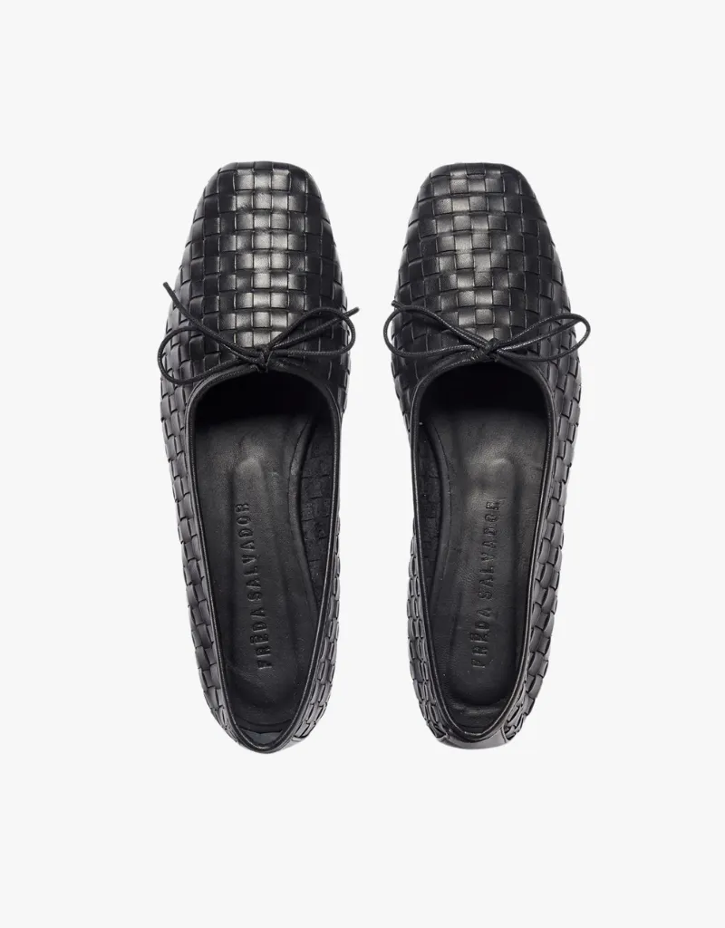 Freda Salvador Jada Square Toe Ballet Flats in Black