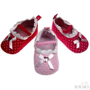 GIRLS COTTON POLKA DOT SHOES: B1345