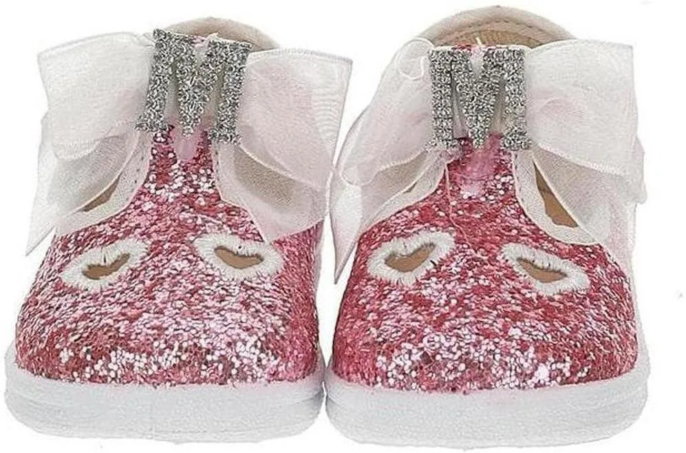 Girls Pink Glitter Shoes