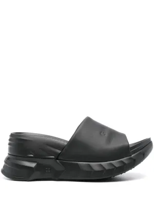 Givenchy logo-debossed leather slides