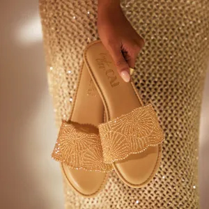 Glare Beaded Flats