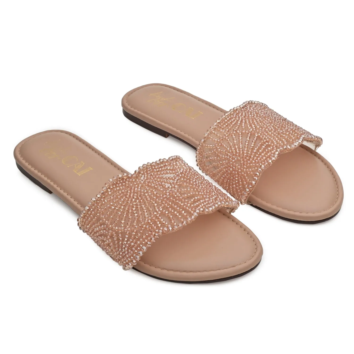 Glare Beaded Flats