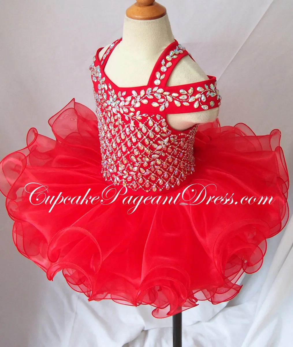 Glitz AB Beaded Bodice Infant/toddler/baby/children/kids Girl's Pageant Dress