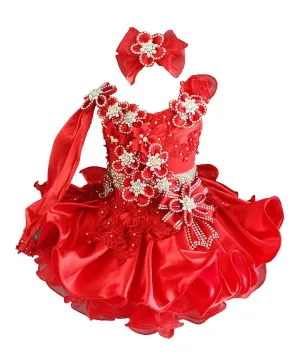 Glitz Beaded Bodice Little Girl/Baby Girl/Baby Miss Cupcake Pageant dress