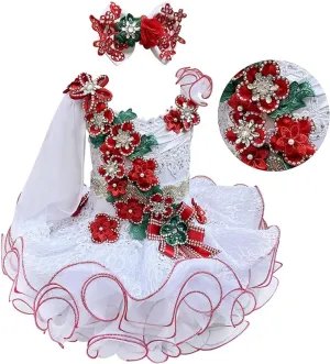 Glitz Beaded Bodice Little Girl/Baby Girl/Baby Miss Cupcake Pageant Dress
