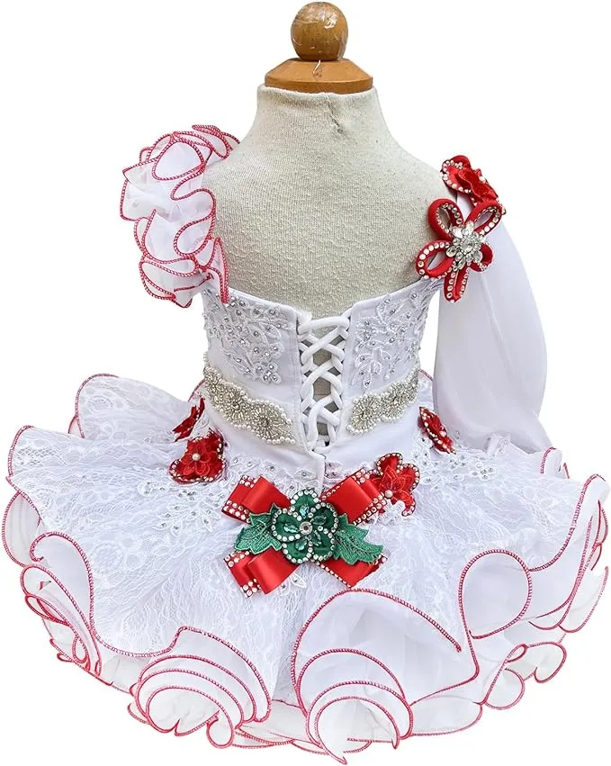 Glitz Beaded Bodice Little Girl/Baby Girl/Baby Miss Cupcake Pageant Dress