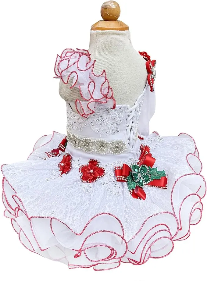 Glitz Beaded Bodice Little Girl/Baby Girl/Baby Miss Cupcake Pageant Dress