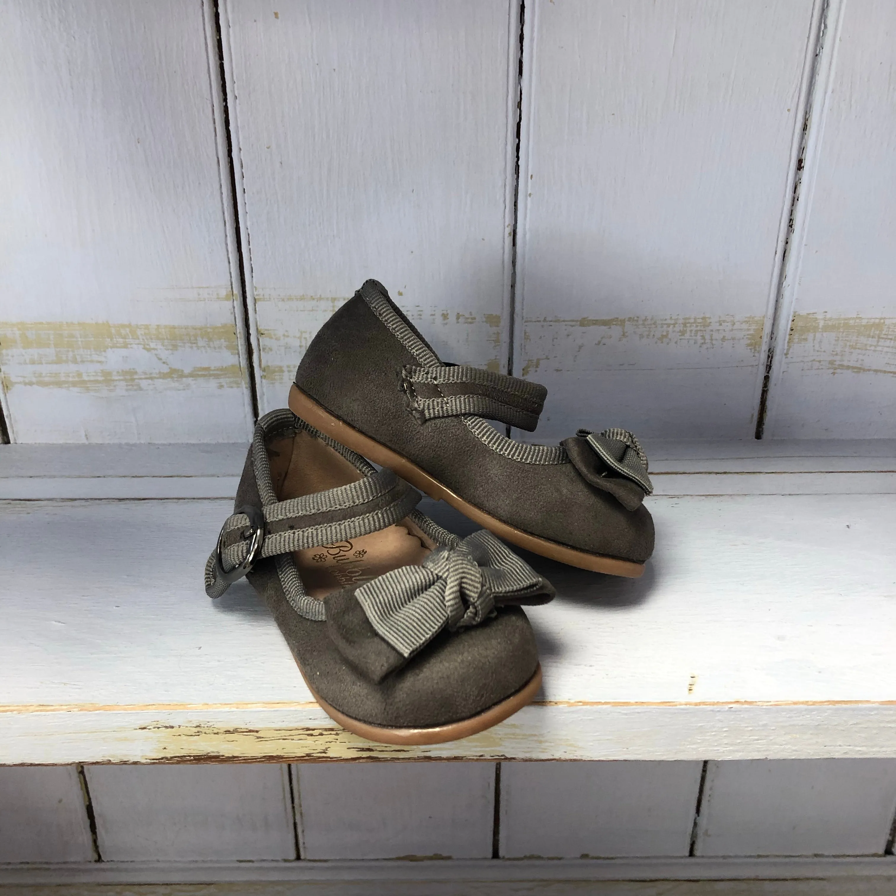 Grey Bow Shoes
