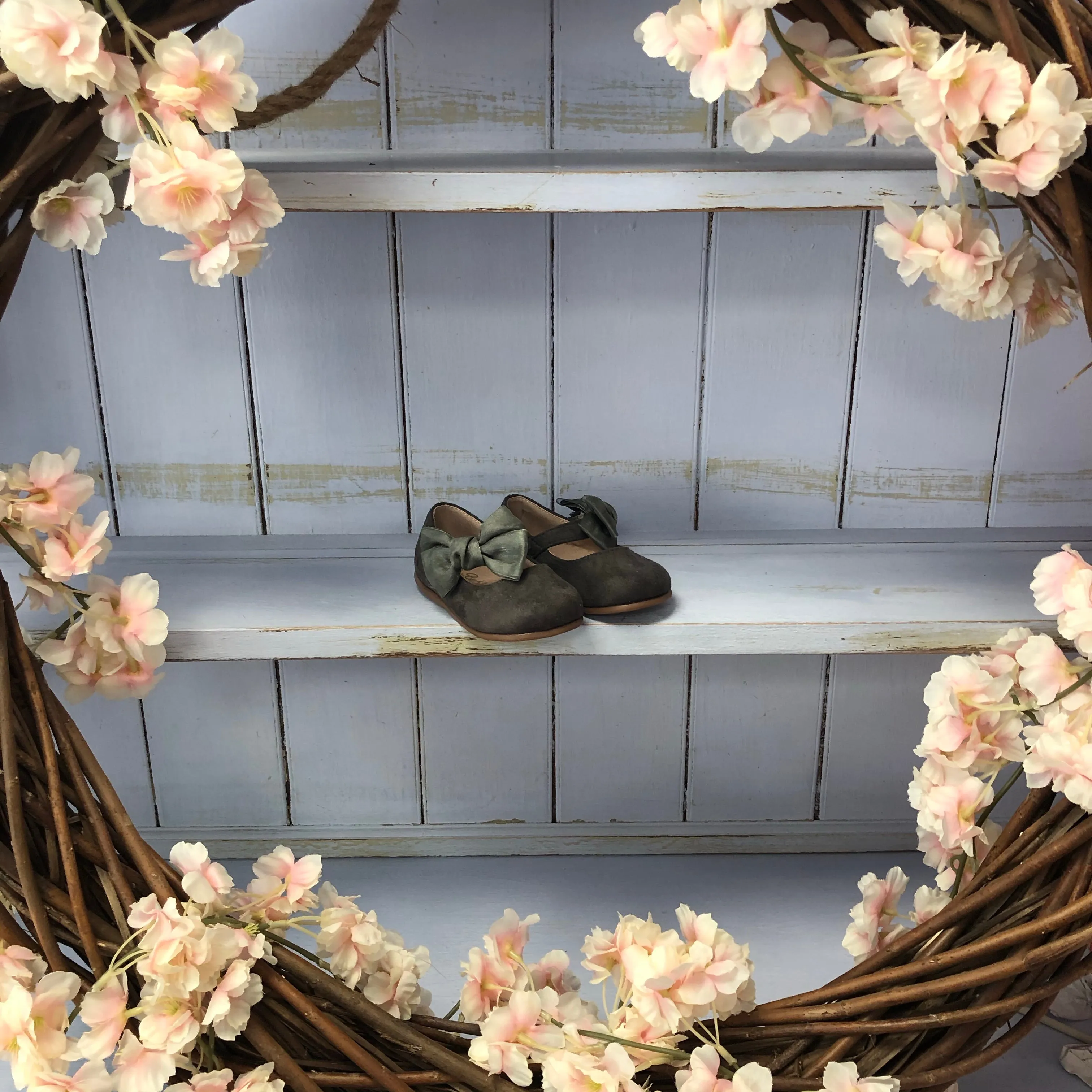 Grey Side Bow Shoes