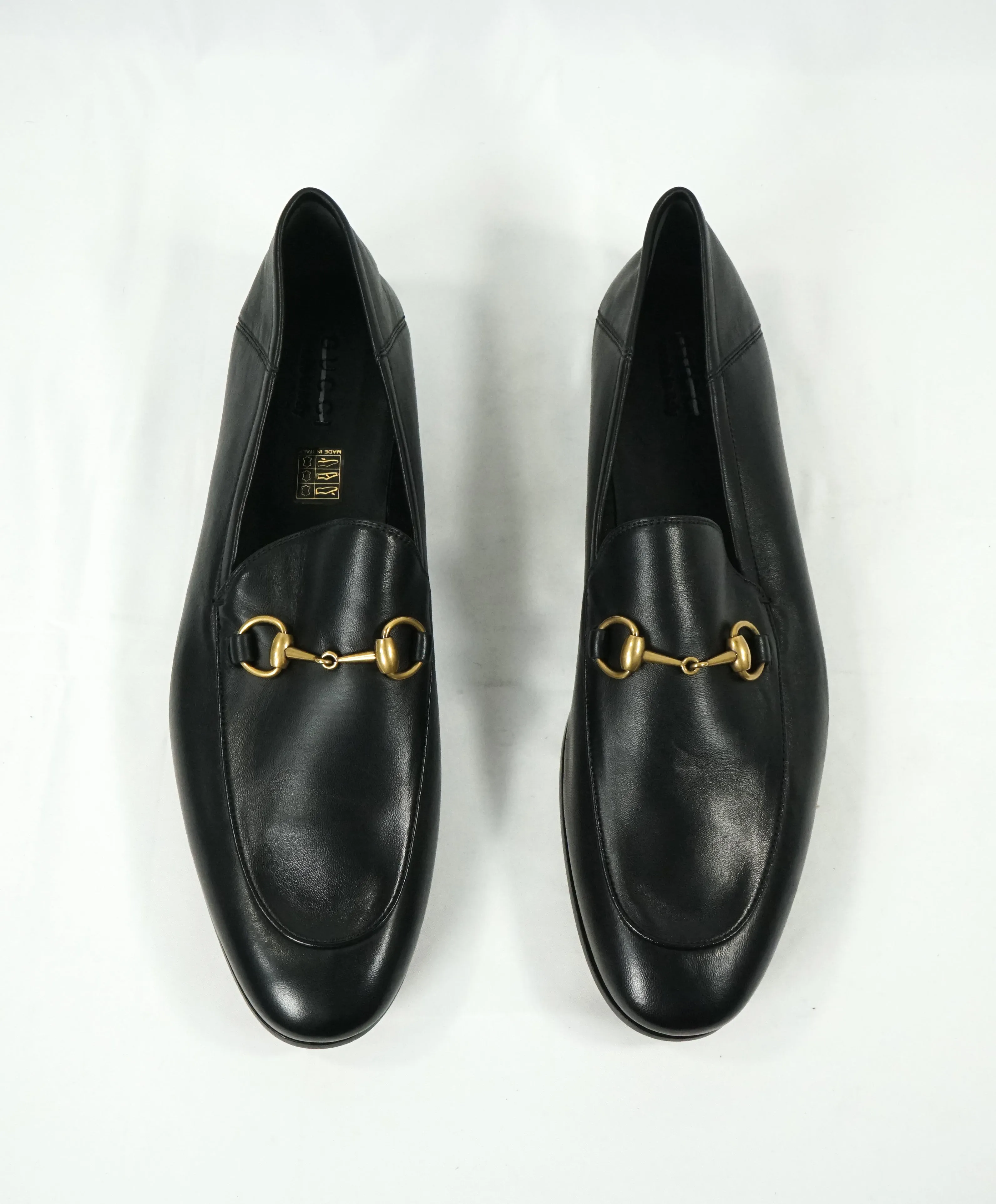GUCCI - "Brixton" Horse-Bit Loafers Convertible Back Gold/Black - 13 US