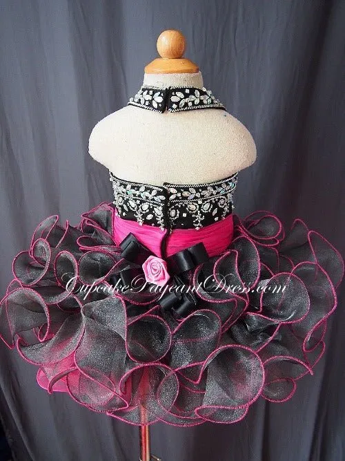 Halter Beaded Bodice Infant/toddler/baby/children/kids Girl's Pageant Dress