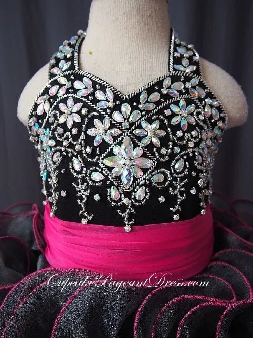 Halter Beaded Bodice Infant/toddler/baby/children/kids Girl's Pageant Dress