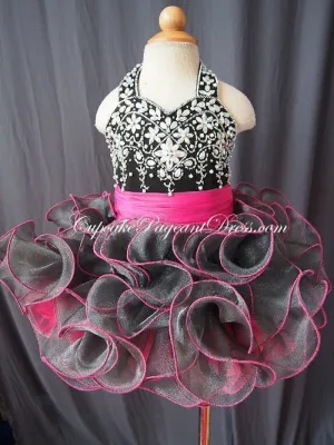 Halter Beaded Bodice Infant/toddler/baby/children/kids Girl's Pageant Dress