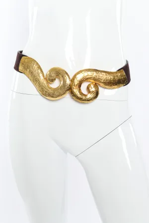 Hammered Swirl Suede Belt