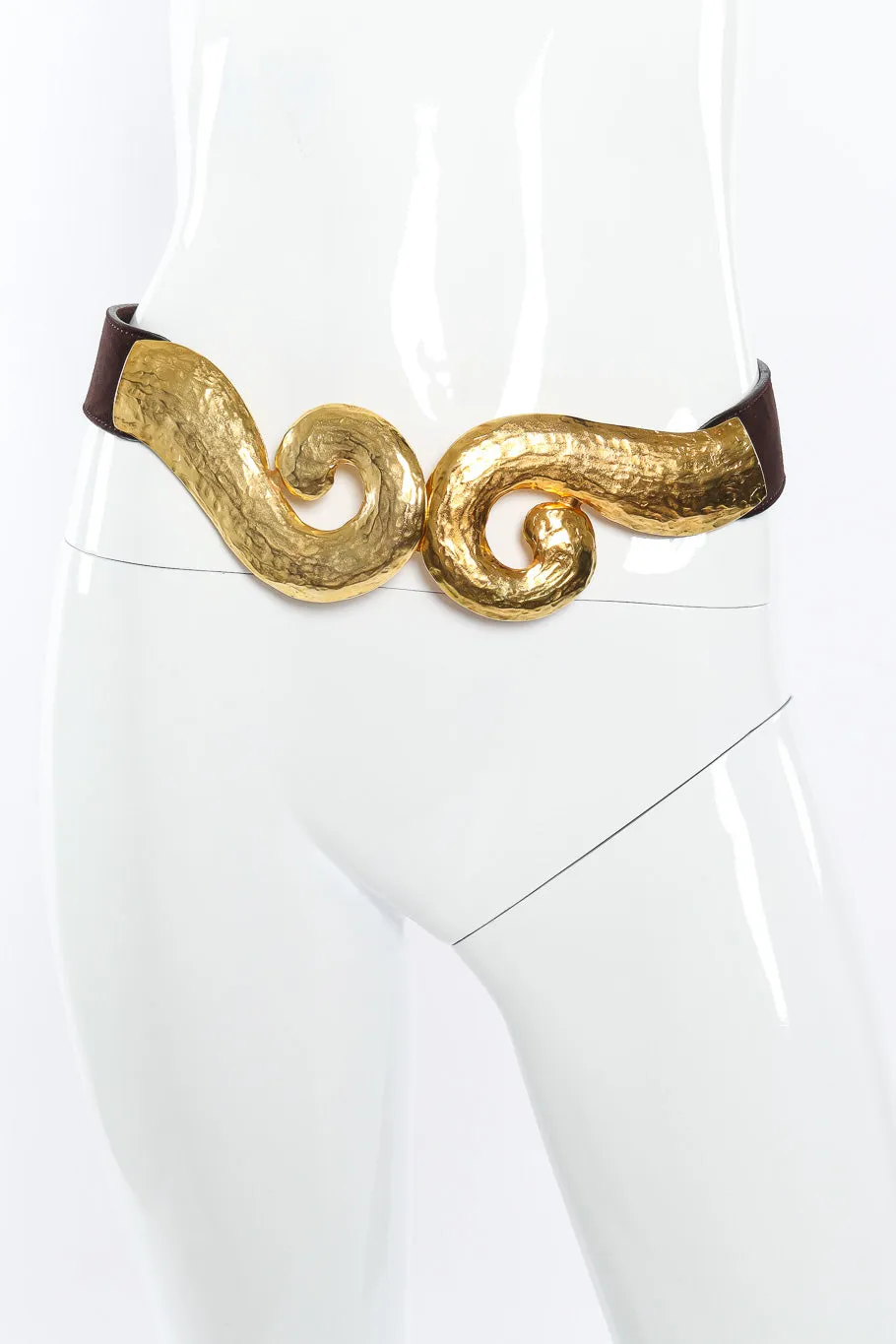 Hammered Swirl Suede Belt