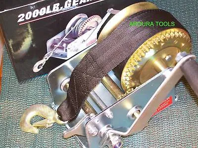 HAND WINCH, BOAT WINCH - 2000LB LOAD -WEBBING STRAP TYPE - N.I.B.