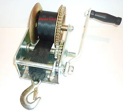 HAND WINCH, BOAT WINCH - 2000LB LOAD -WEBBING STRAP TYPE - N.I.B.