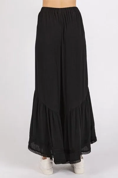 Hazel Blues® |  Mittoshop Lace Ruffle Asymmetric Hem Wide Leg Pants