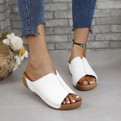Hazel Blues® |  PU Leather Open Toe Sandals