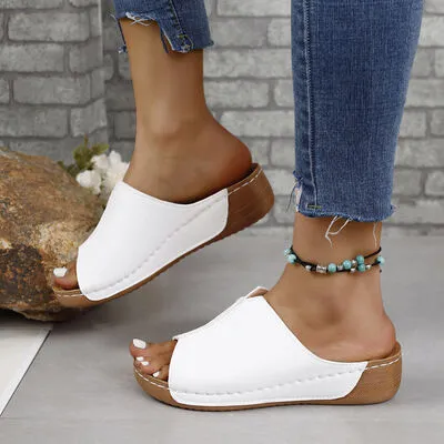 Hazel Blues® |  PU Leather Open Toe Sandals
