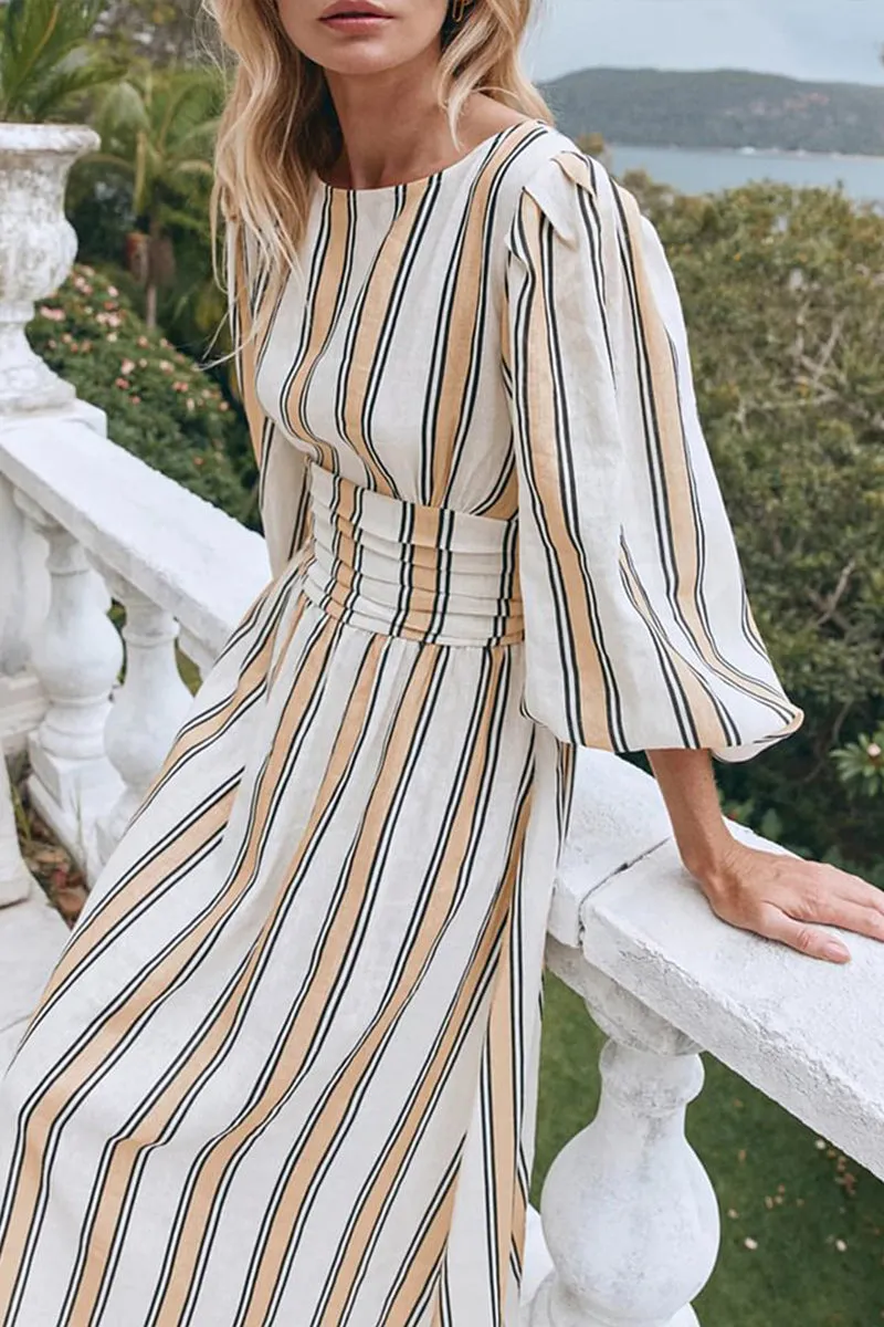 HBR1336 Vintage Stripe Maxi Dress