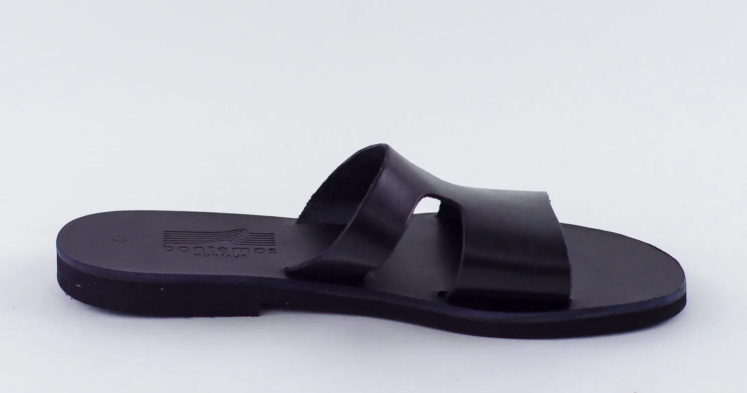 HERA BLACK LEATHER SANDALS