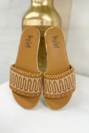 Here for a Good Time Flat Sandals Tan