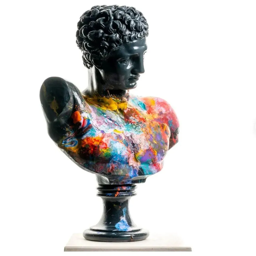 Hermes Abstract Colorful Paints Bust Statute