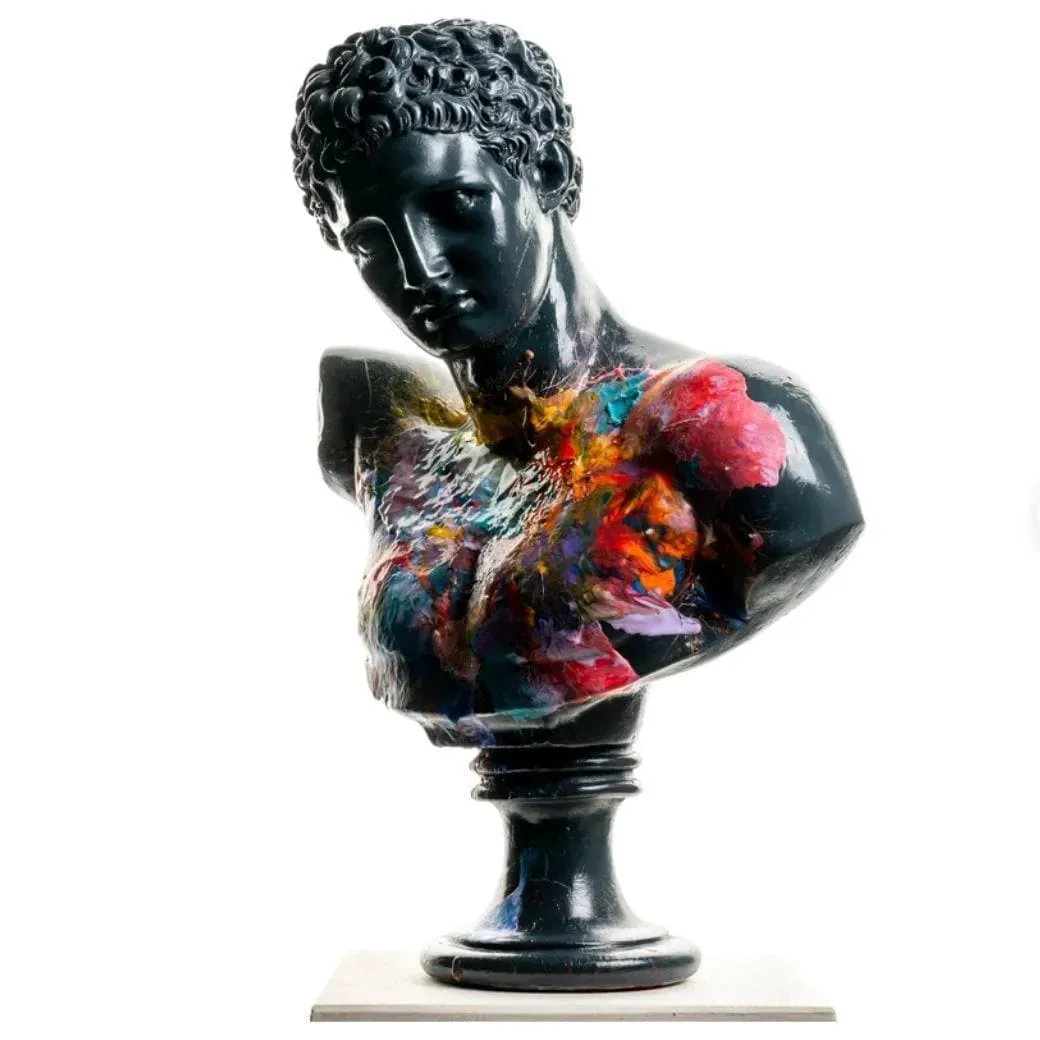 Hermes Abstract Colorful Paints Bust Statute