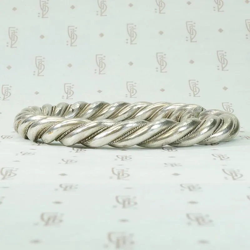 High Grade Silver Open "D" Bangle Bracelet
