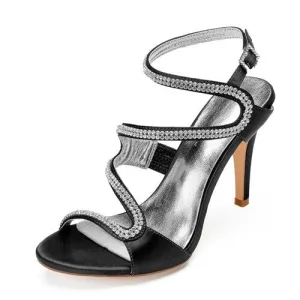 High Heels Crystals Wedding Sandals Open Toe