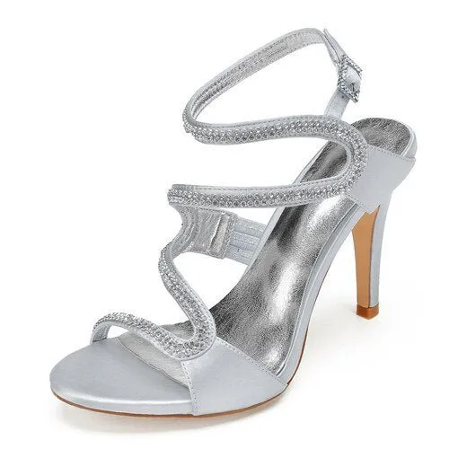 High Heels Crystals Wedding Sandals Open Toe