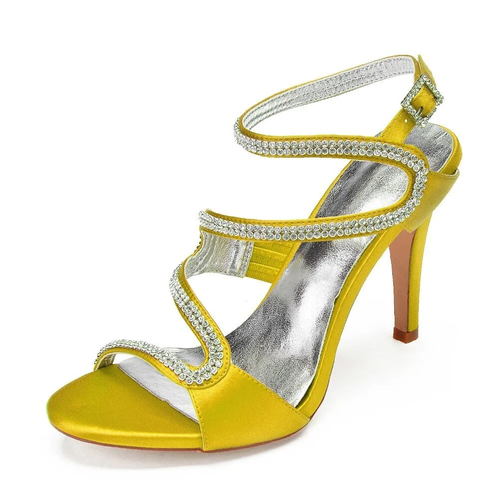 High Heels Crystals Wedding Sandals Open Toe