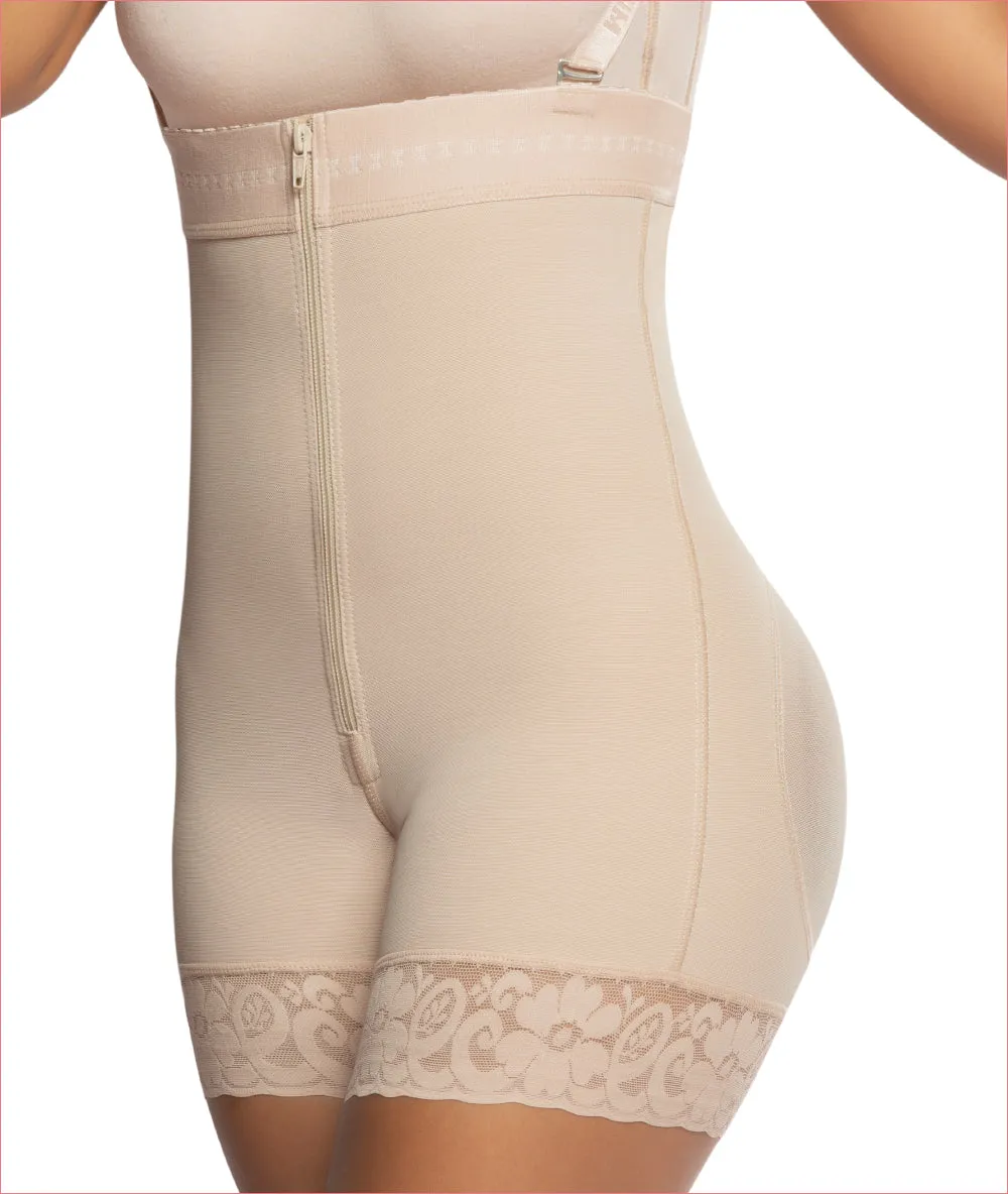 High waist push up panty with zipper - Strapless - C4146
