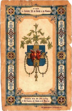 Holy Hearts of Jesus and Mary – based on a Vintage Holy Card – Catholic Art Print – Archival Quality