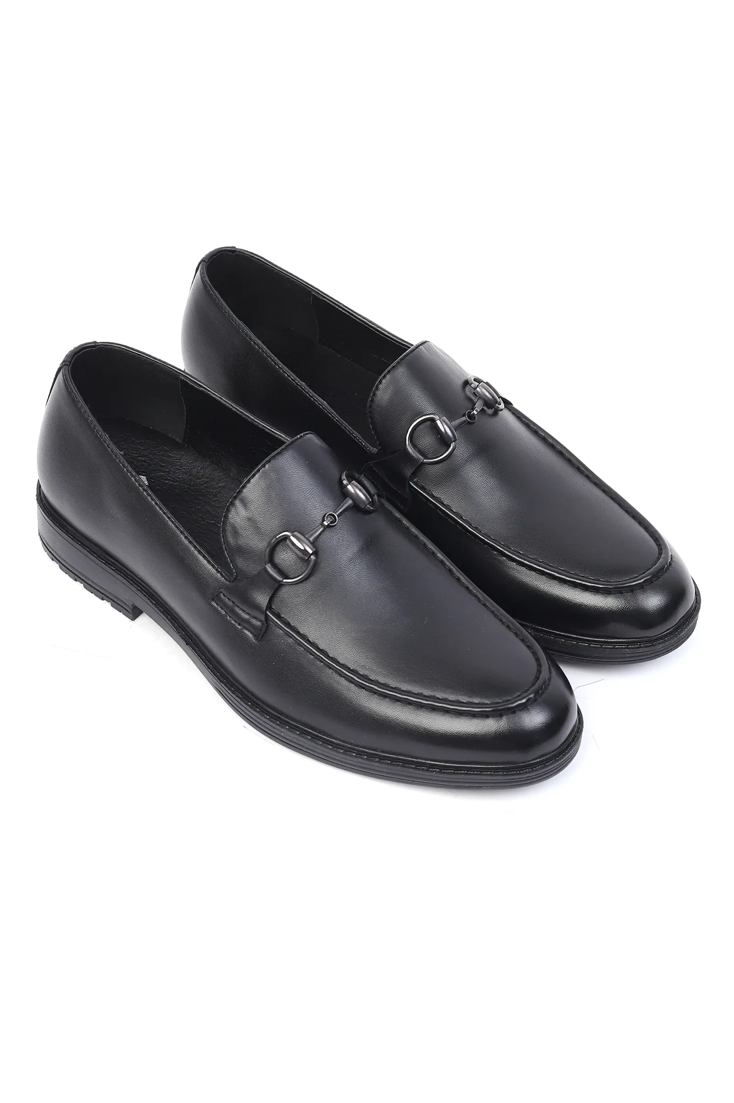 HORSE-BIT BUCKLE LOAFERS-BLACK