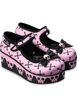 Hot Chocolate Design Pink Bones Platform Shoes Pink