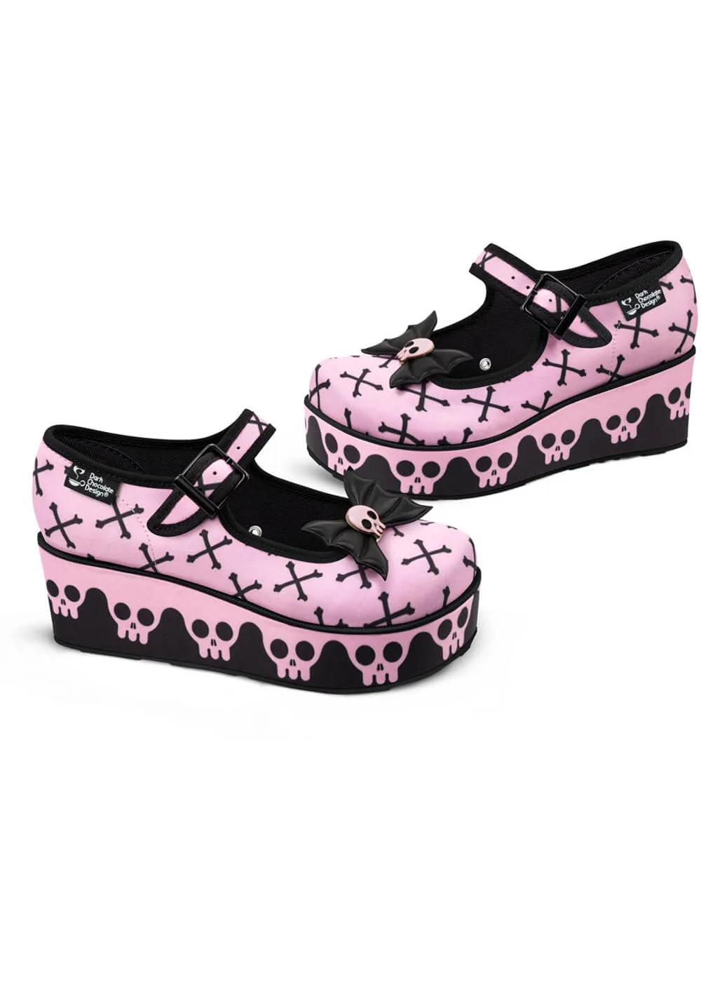 Hot Chocolate Design Pink Bones Platform Shoes Pink