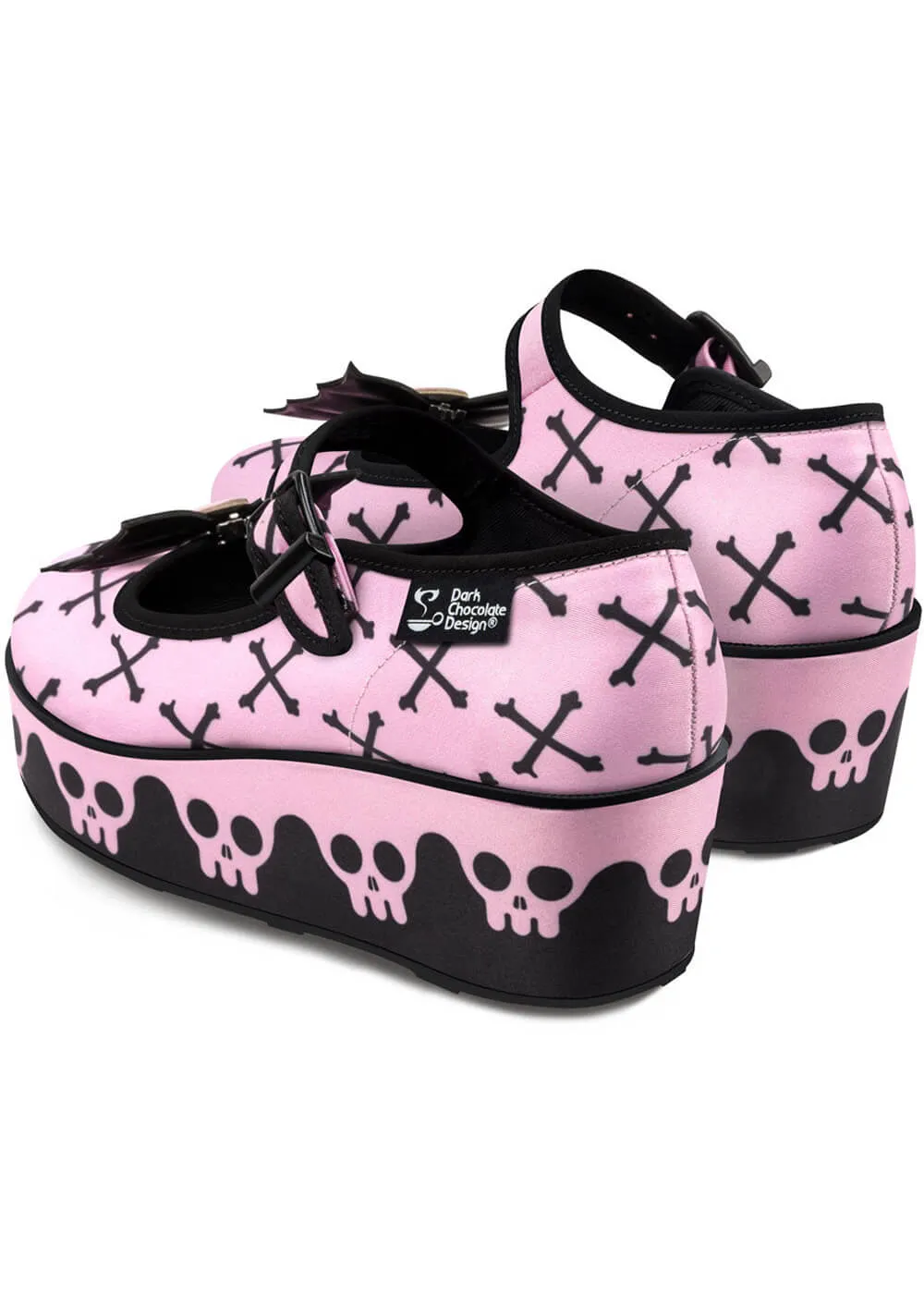 Hot Chocolate Design Pink Bones Platform Shoes Pink