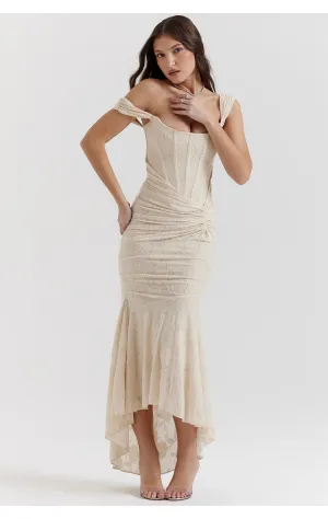 House of CB CESCA 
VINTAGE CREAM FLORAL MAXI DRESS