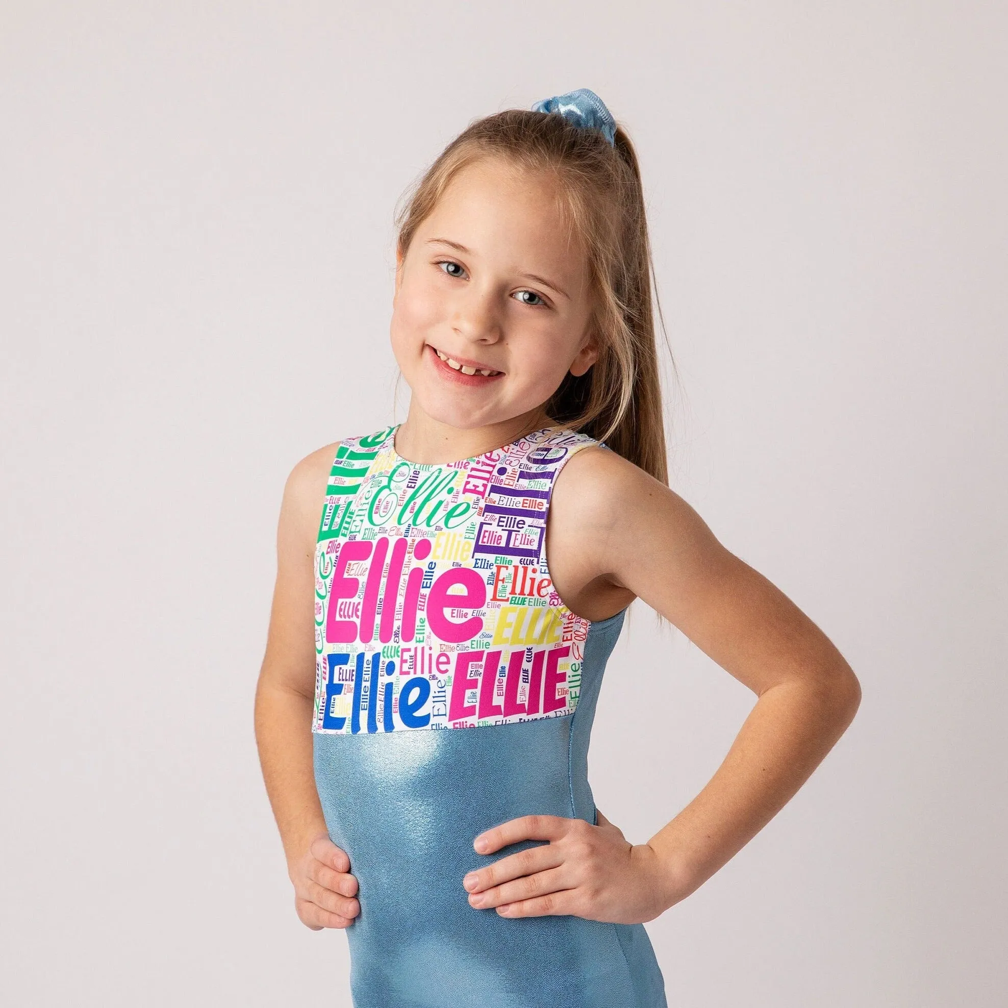 Ice Blue Name Leotard