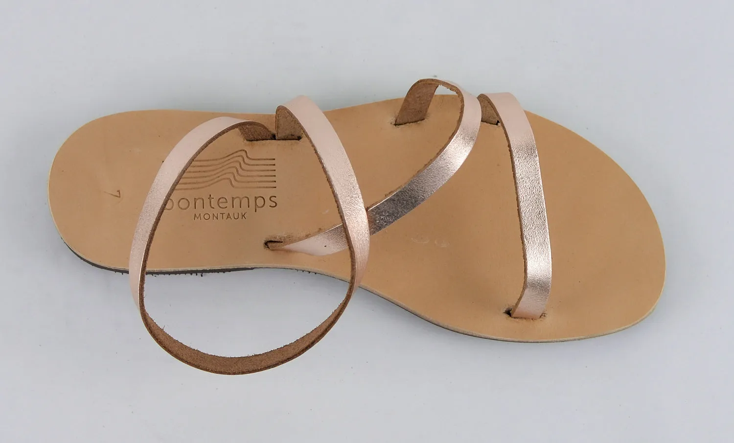 ILLITHYE ROSE GOLD LEATHER SANDALS