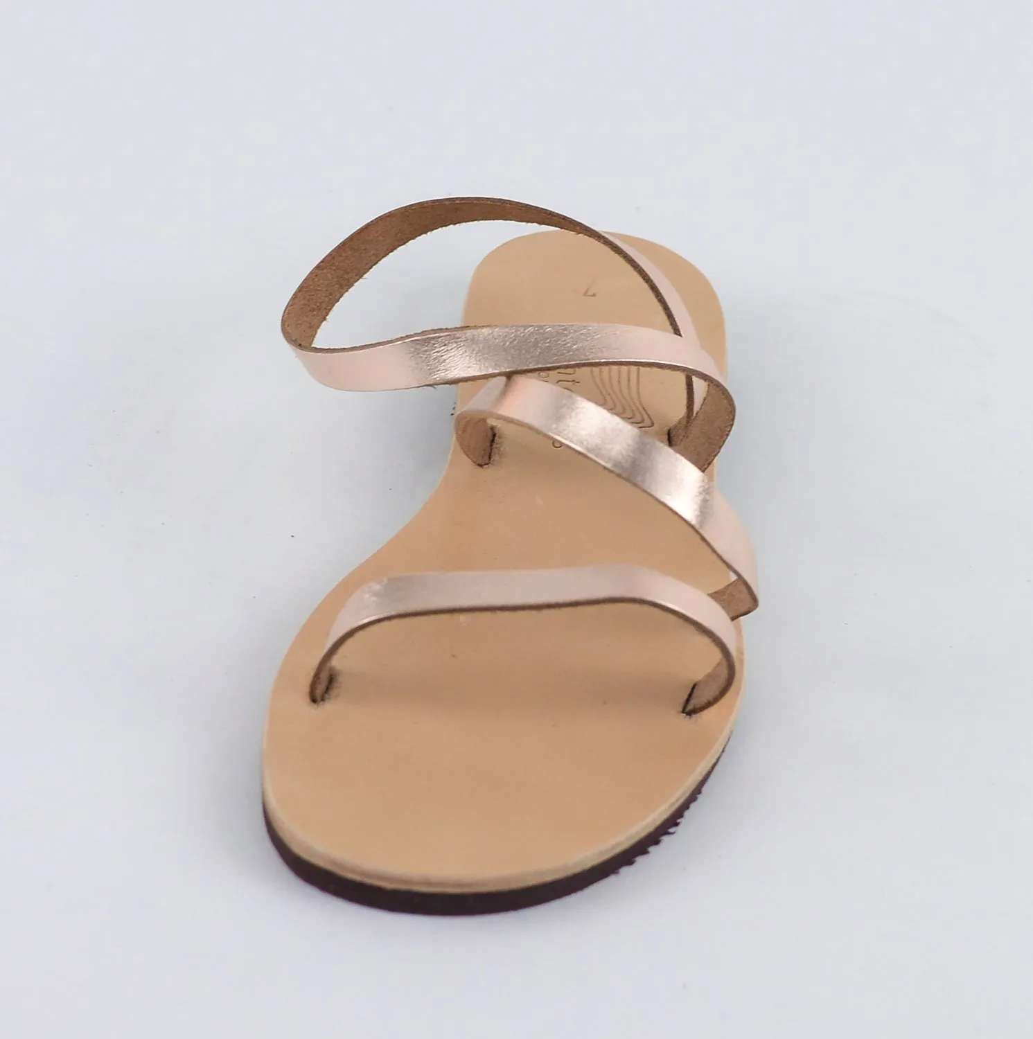 ILLITHYE ROSE GOLD LEATHER SANDALS