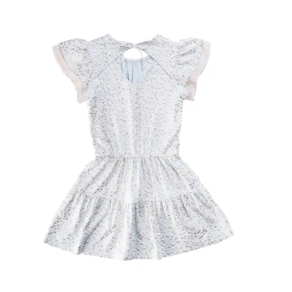 IMOGA Girls Mary Printed Jersey, Ombre Chiffon Dress