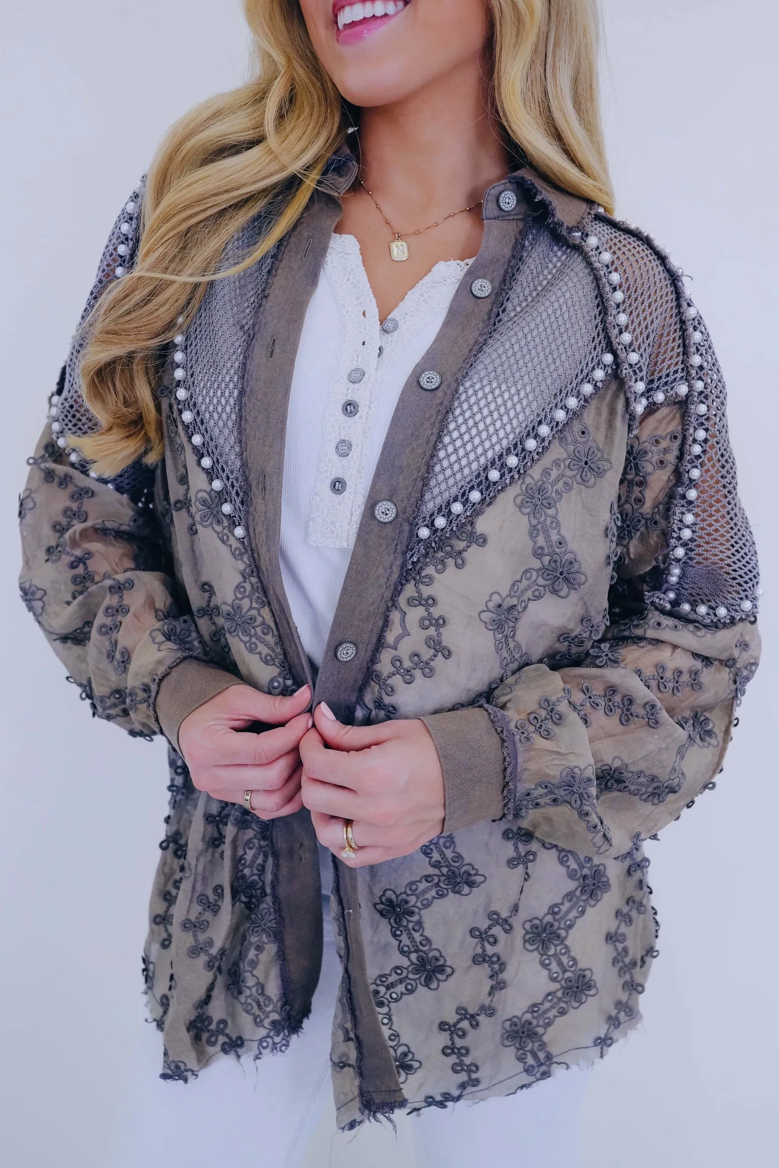 In My Victorian Era Crochet Lace Shacket By POL- 5 Colors