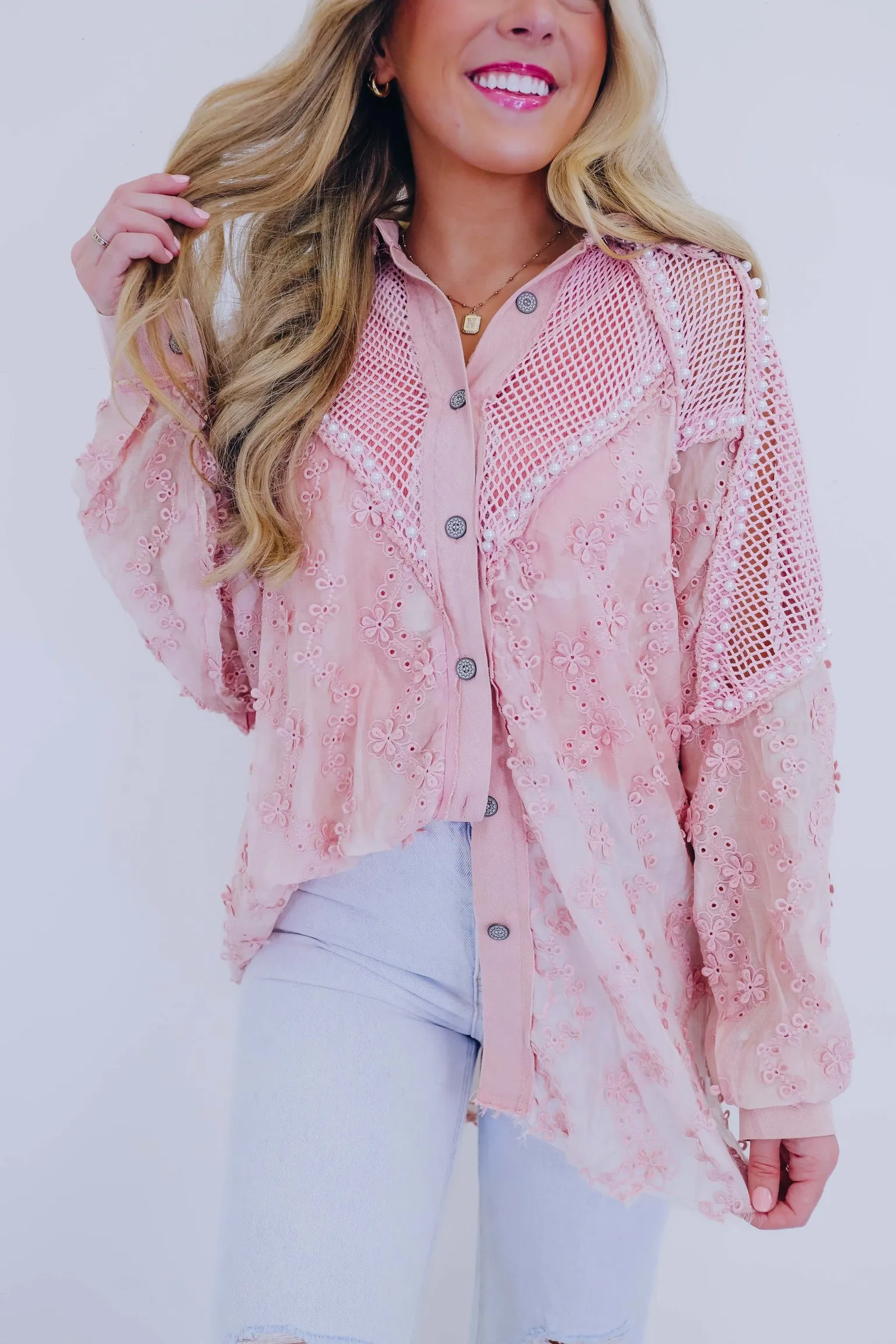 In My Victorian Era Crochet Lace Shacket By POL- 5 Colors