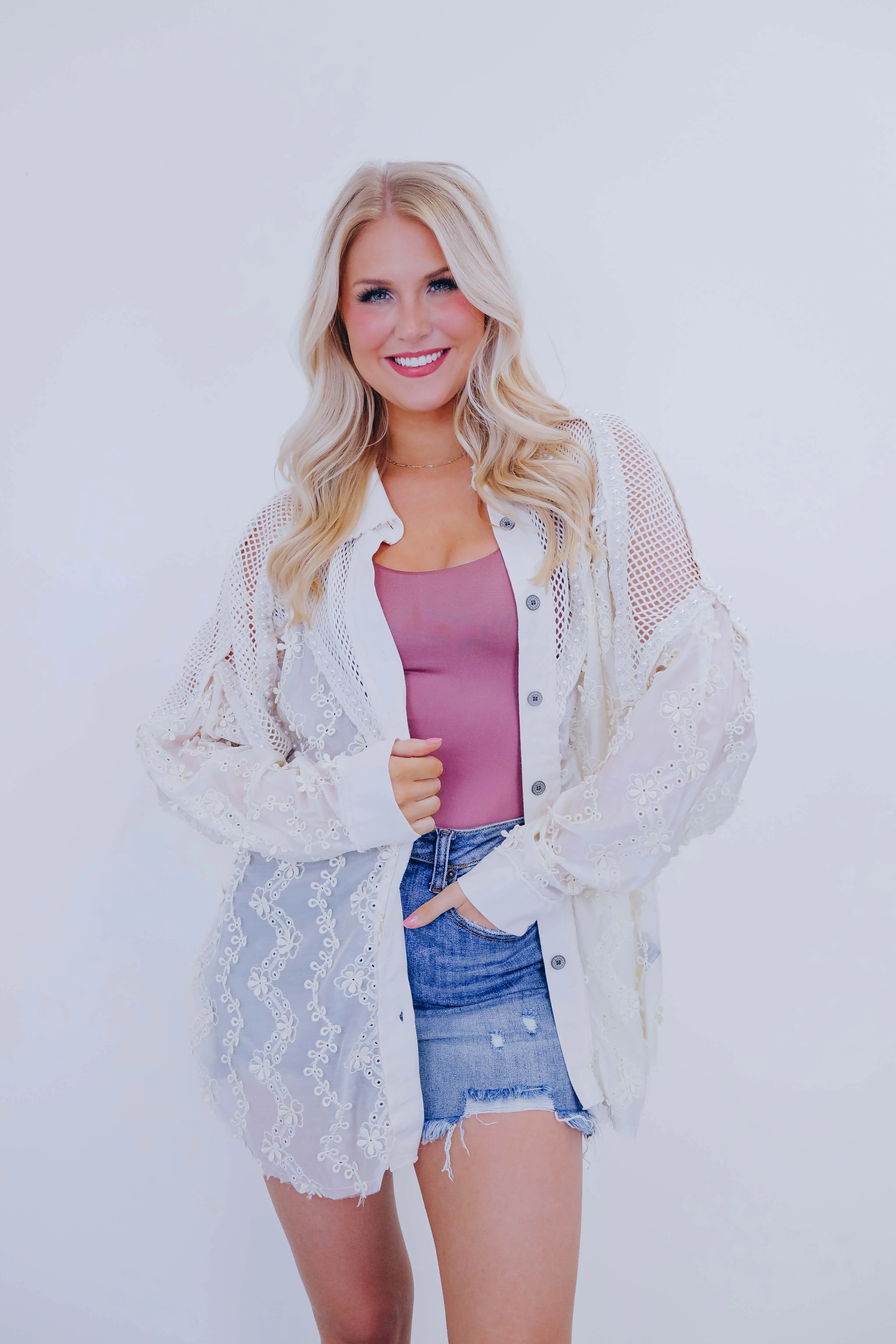 In My Victorian Era Crochet Lace Shacket By POL- 5 Colors