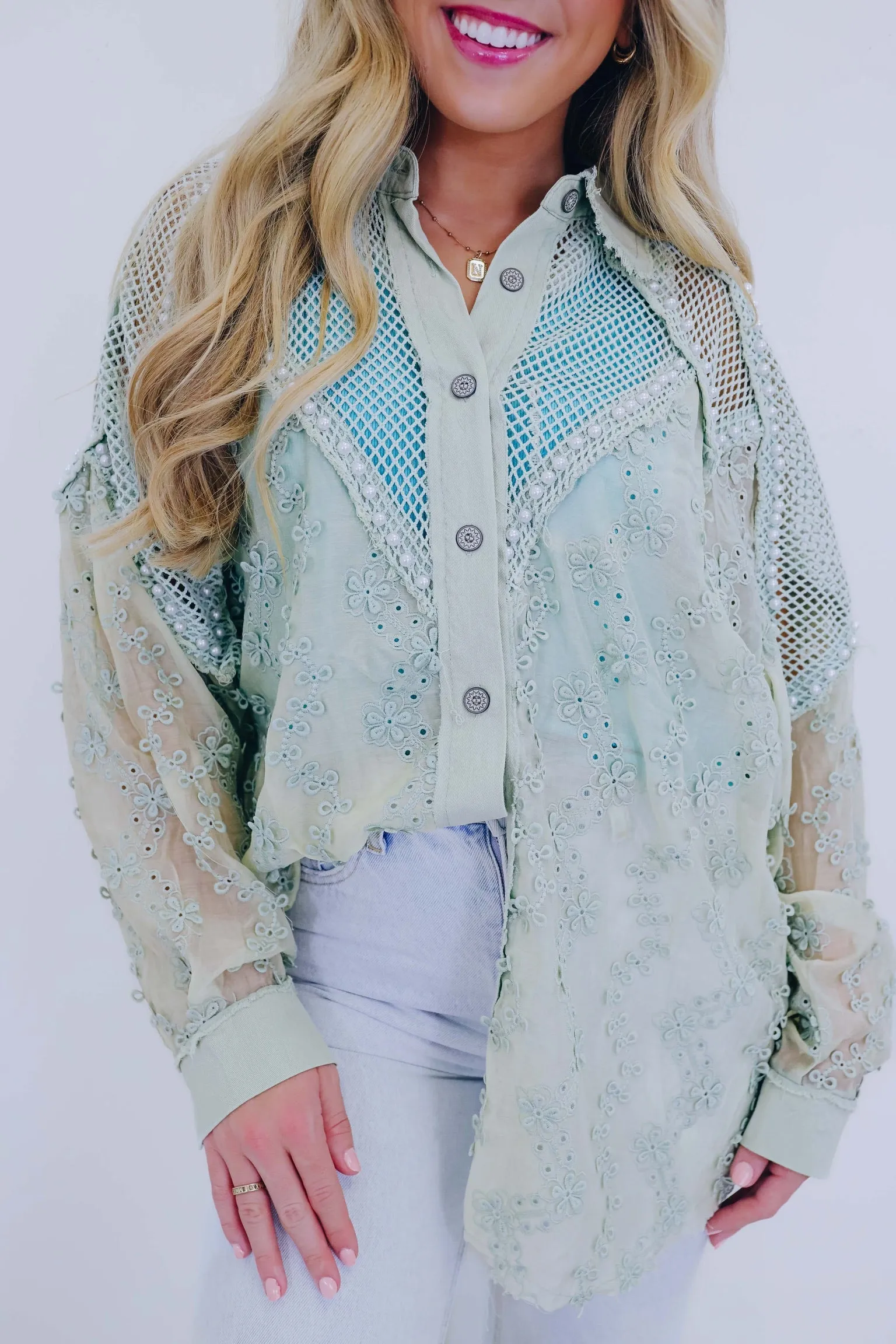 In My Victorian Era Crochet Lace Shacket By POL- 5 Colors
