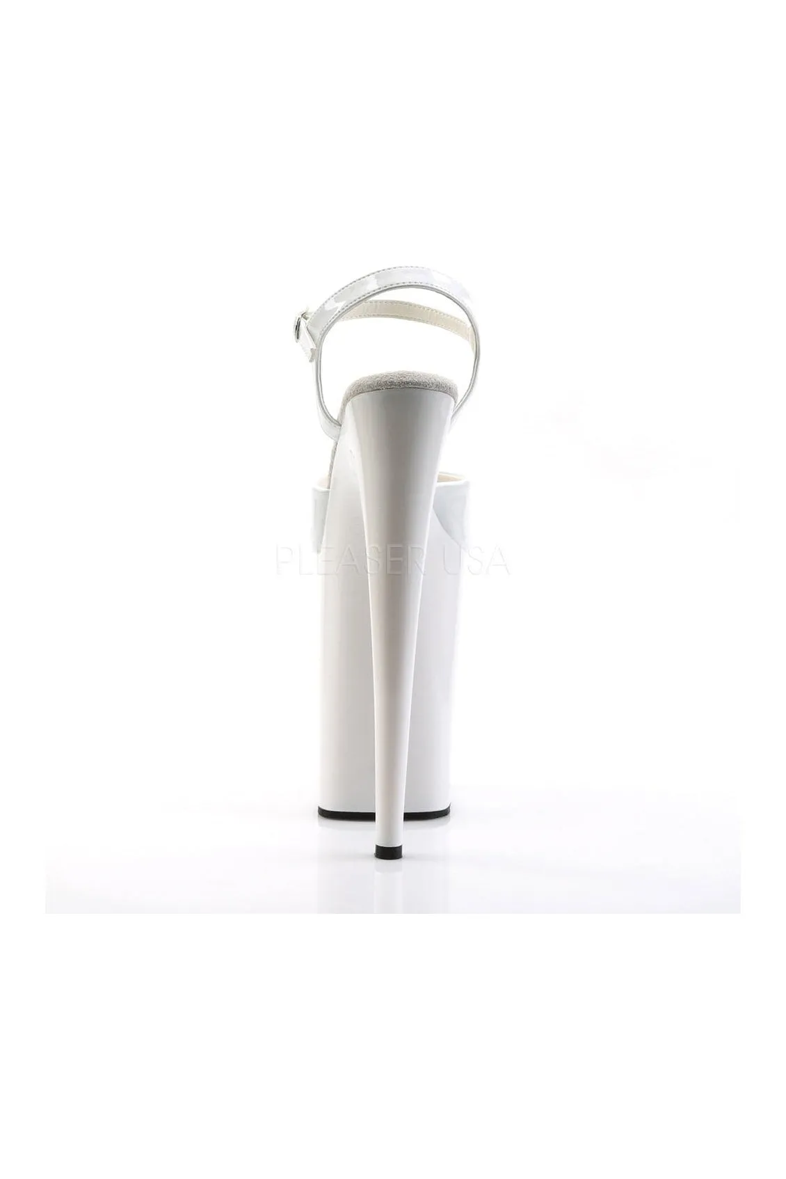 INFINITY-909 Platform Sandal  | White Patent